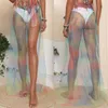 Women's Swimwear Women Charming Beach Bikini Cover-Ups Skirt High Waist Sheer Gradient Multi Color For Summe Female Bandage SkirtsWomen's
