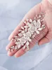 Flower Headpieces Comb Wedding Accessories Silver Color Rhinestone Headband Bridal Hair Pins Hair Jewelry