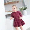 Spring Toddler Girls Dress Bawełniany solidny pełny rękaw dzieci Ruffles dla dzieci sukienki moda dziewczyna odzież 996 e3