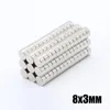 Hurtownia - 100pcs mocne okrągłe magnesy NDFEB Dia 8x3mm N35 Rządzą Ziemię Neodym stałym rzemiosłem/DIY Magnes