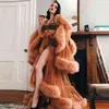 Damesmode Middeleeuwse Vintage Semi-transparante Bruidsjurken Feather Wedding Robe Tulle Fantasy Furry Edge Fairy Uitloper Jurk L220530