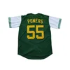 Xflsp GlaMit Mens Kenny Powers # 55 Eastbound and Down Mexican Charros Kenny Powers 100% Stitched Movie Baseball Jersey Vert Bleu Expédition Rapide