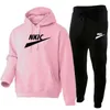 Heren 2 Stuk Merk LOGO Trainingspak Hoodies Jas Hoodie Sweatpant Pak Mannen Trui Hoody Mode Streetwear Kleding Mannelijke Zwarte Hooded set