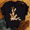 Femmes fleur papillon mode impression t-shirt décontracté à manches courtes dames t-shirt femme haut chemise vêtements femmes graphique t-shirt 220615