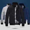 Vestes pour hommes veste d'hiver hommes Bomber mode contraste couleur décontracté col montant à manches longues Baseball uniforme manteau hommes