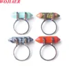 Hexagonal Finger Rings Natural Fashion Jewelry For Women Young Girl Gift Quartzs Stone Jewelry Wholesal BZ912