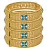 Bangle da 2-4pcs braccialetti Dubai Gold Color for Women Etiopian African Party Regali nuziali Bridal di alta qualità Ramadan Gioielleria di gioielleria Ramadan