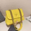 Designer Bag handväska explosiva modeller handväskor kedja koreansk version fast färg mjuk läder rombisk gitter broderad tråd