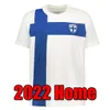 2022 2023 핀란드 축구 유니폼 홈 화이트 어웨이 POHJANPALO Forss National Team PUKKI SKRABB RAITALA JENSEN LOD KAMARA Finlandia 22 23 탑 축구 셔츠 유니폼
