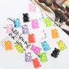 50pcs Findings Components 18x12mm Resin Bear Charms Flatback Little Bear Glitter Charm for DIY Jewelry Making