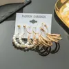 Dangle żyrandol moda Pearl Hoop Kolczyki dla kobiet geometryczne złoto metalowy punkowy kropla Brincos 2022 Trend Jewelrydangle