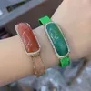 Bangle Exquisite Jewelry Ethnic Style Women Width Opening Armband Female Leather Agate Girl's Gifts African 1PC Melv22