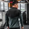 Heren Gym Compressie Shirt Male Rashgard Fitness Lange mouwen Running Kleding Homme T -shirt Voetbalkruid Sportkleding Dry Fit 220520