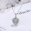 Anhänger Halsketten Qualität 925 Sterling Silber Für Immer Liebe Herz Big Single Cz Charm Halskette Dainty Schmuck Für Frauen Dame ValentinePendant