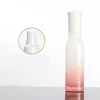 Lege verpakking vierkant glazen flesgradiënt roze witte lotion spary drukpomp met plug draagbare navulbare cosmetische verpakkingscontainer 40 ml 120 ml