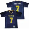 Chen37 Herren High School 7 Matthew Stafford Football Highland Park Jersey Scots Atmungsaktiv Alle Nähte Team Away Marineblau Reine Baumwolle Gute Qualität