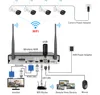 H.265 satser 3MP 8CH Wireless Audio CCTV Security Outdoor IP Camera System NVR Kit 2MP 1080P 1T 3T HDD App Visa Hiseeu