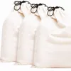Pamuk Nefes Alabilir Drawstring Çanta Tozu Kapaklar El çantaları için büyük kumaş depolama torbası ip çantası