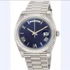 Luxury Watches 40 Blue Dial 18K White Gold Automatic Movement Men's Watch Mens Watch Wrist Watche219D