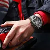 Crrju Men regarde un grand cadran en acier inoxydable imperméable avec un chronographe de sport lumineux Handdate Relogio Masculino 220523