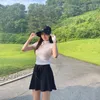 Golfhoed voor vrouwen bedrukt fedora met lint golfaccessoires brede rand elegante dames golfhoed floppy Koreaanse stijl zonnehoed 220721