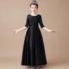 Ocasiones especiales Vestidos largos para niñas Patrón de flores de encaje Espectáculo a pie para niños Actuación de piano Ropa de actuación de violín Vestido de coro de orquesta 128 ml D3