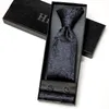 Бабочки Hi-Tie Business Black Paisley Tie для мужчин шелковая мужская коробка подарок роскошные галстук хэкки для запонок