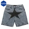 Streetwear Harajuku Denim Shorts Men Patchwork Oversized Hip Hop Blue Jeans Summer Casual Loose 220715