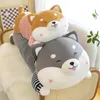 Nuevo juguete de peluche de perro a rayas, almohada grande y suave, muñecas para piernas con Clip para cama para niñas