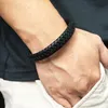 Bracelets de charme Moda masculina e feminina Simple Black Cross Cruzle Leather BraceLetcharm