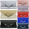 Bolsas de noche STOCK Mujeres Glitter Shimmer Clutch Bag Ladies Wedding Party Cadena Monedero BagEvening