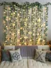 Dizeler lvy peri dize ışıkları güneş pille çalışan düğün parti bahçesi açık duvar çit yaprakları ev yatak odası dekorasyon led