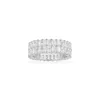 Anneaux de mariage Bijoux de luxe Soild Pure Rea 925 Sterling Argent Radiant Forme Blanc Topaz CZ Diamant Fête Promesse Femmes Bague de Fiançailles Bague Cadeau