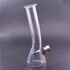 Voyage en gros Mini verre tabac à tabac pour fumer protable un bang de bécher de bulles transparents avec un bol à herbes sèches en métal