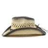 Bonnet de soleil à tricoter à la main creux pour hommes et femmes été personnalisé chapeau de paille de cow-boy occidental fille chapeaux de plage