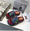 2022 Designer Embroidered Platform slipper Sandals Fashion Summer Canvas Women Slides Platforms Slider Beach Flip Flops SIZE 35- 44