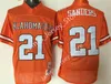 21 Barry Sanders Jersey Mens Vintage 1986-1988 Oklahoma Eyalet Kovboyları Kolej Futbol Formaları 21 Barrysanders Üniversitesi Dikişli Futbol Giysileri NCAA KOLEJİ