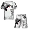 Męska Plus Size Tees Sports Garnitury 2 Piece Set Stroje 3D Druku Druk Digital Tiger Krótki rękaw Top Tees Summer Beach Spodnie 2022 Casual Trendy Pływa