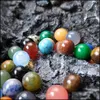 Stone 10mm rund boll reiki naturliga tumlade stenar polering rock quartz yoga energi pärla för chakra helande dekora dhseller2010 dhw3f