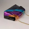 Borse a tracolla Summer Metallic PU Rainbow Borsa a tracolla lucida Borsa a tracolla per donna Spalla a spalla Spalla