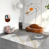 カーペットノルディックモダンベッドルームリビングルームカーペット幾何学抽象ストライプソファコーヒーテーブル