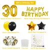 37pcs Gold Black Número 16 18 21 25 30 40 50 60 anos Balões de feliz aniversário da festa de feliz aniversário Man 30th 40th 50th 60th 220321
