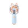 Cartoon usb handheld charging fan desktop big wind portable mini fan