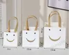 El tipi Küçük Hediye Çantaları Hediye Paketi Kare Kraft Kağıt Torba Düğün Doğum Günü Ev Partisi Ambalaj Hediyeler Için Kek Beyaz Pişirme