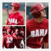 Maillot de baseball du Collège Crimson Tide d'Alabama Jimmy Nelson Alex Avila Mikey Blanc Cody Henry Jett Manning Brock Love John Trousdale Daniel Carinci Kolby Robinson