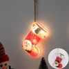 LED -juldekorationstränglampor Santa/Tree/Snowman/Star/Sock Shaped Chandelier Flashing Lights