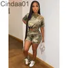 Designer Womens Letter Camouflage Printed Tracksuits Short Sleeves T-Shirt Two Piece Shorts Sets Ladies Casual Sport Plus Size Clothing C7201