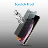 Sekretess Tempererad glas Anti-spion Peeping Screen Protector för iPhone 15 14 13 12 Mini 11 Pro Max X XR XS Max 8 7 6 6S Plus med detaljhandelspaket