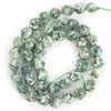 Outras grandes contas de pedra natural facetadas, ponto verde, solto para jóias que fabricam braceletes de braceletes DIY acessórios 6/8/10MMOIS