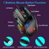Компьютерная проводная игровая мышь RGB бесшумная мышь 5500 точек на дюйм эргономичные мыши со светодиодной подсветкой 7 кнопок для ноутбука